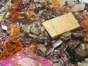 بیش از 270 كيلو گرم انواع فراورده هاي خام دامي معدوم سازي شد